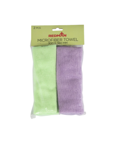 REDMAN MICROFIBER TOWEL GRN&LAV SET/2 - Carton