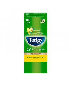 Tetley 100s Ginger Mint Lemon Green Tea Bags - Case