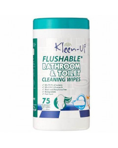 Kleen-Up Flushable Bathroom & Toilet Cleaning Wipes 75s - Carton