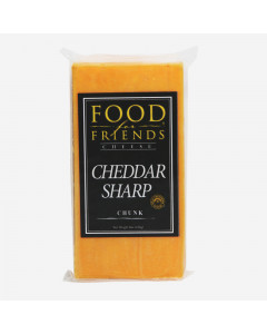 Food For Friends Cheese Cheddar Sharp Chunk 8Oz - Case