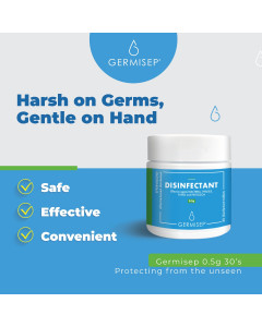 Germisep Disinfectant tablets (Mix with Water) 0.5g 30s (Travel Pack and Household) - Case