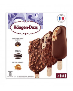 Haagen Dazs Cookies & Cream Salted Caramel Choc(3s x 80ml) - Carton