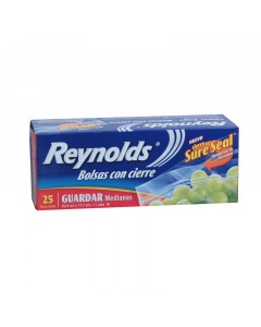Reynolds Zipper Bags Medium (20.3cm x 17.7cm)  - Carton