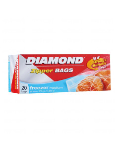 Diamond Medium Freezer Bags  (20.3cm x 17.7cm)  - Carton