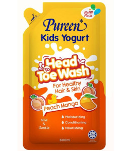 Pureen Kids Yog. HTTW Refill Pack (Mango Peach) 600ml-Carton