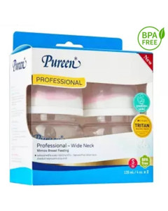 Pureen Tritan Bottle Wide Neck 4ounce (Twin Pack)-Carton