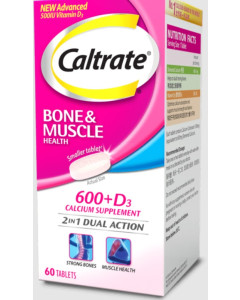 CALTRATE 600+D3 500IU BONE & MUSCLE HEALTH (2IN1 DUAL ACTION) (36x60's) - Carton
