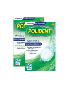 POLIDENT DENTURE DAILY CLEANSER WHITENING (2x36's) TWIN PACK - Carton