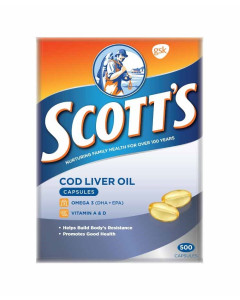 SCOTT'S COD LIVER OIL CAPSULES (24x500's) - Carton