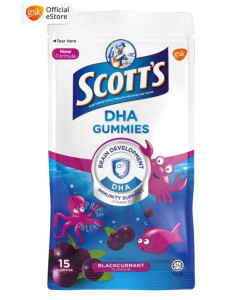 SCOTT'S DHA GUMMIES BLACK CURRANT (12x15's) ZIPPER PACK - Carton
