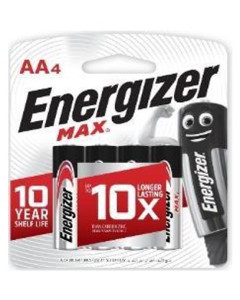 ENERGIZER MAX AA E91 BP4 (0126) Retail-Carton