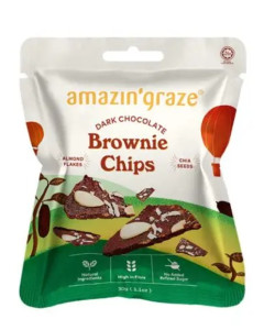 Amazin Graze Dark Chocolate Brownie Chips Mini - Carton