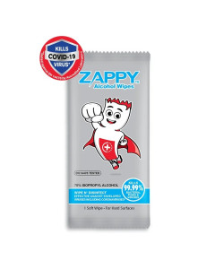 Zappy IPA Alcohol Wipes 1s-Carton