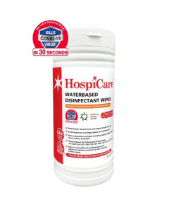 HospiCare Waterbased Disinfectant Wipes Canister 200 Sheets - Carton