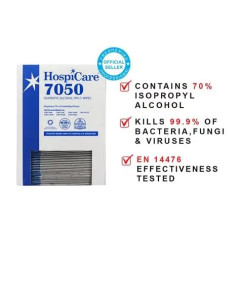 HospiCare 7050 IPA 70% Alcohol Wipes (50 sheets individually wrapped)-Carton