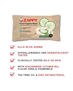 Zappy Facial Hygiene Wipes -15 sheets-Carton