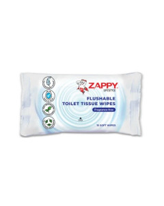 Zappy Lifestyle Flushable Toilet Tissue Wipes Fragrance-Free 15 Sheets-Carton