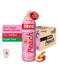 POKKA ICE PEACH TEA ZERO SUGAR (1500ML X 24)- Carton