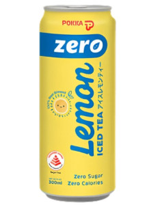 POKKA ICE LEMON TEA ZERO SUGAR (SLEEK CAN 300MLX 24)- Carton