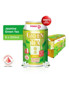 POKKA JASMINE GREEN TEA (SLEEK CAN 300ML X 6S X 4)- Carton