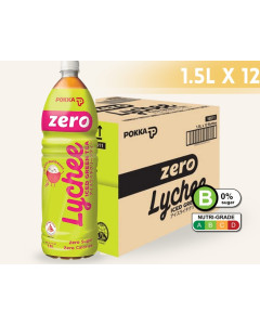POKKA ICE LYCHEE GREEN TEA ZERO SUGAR (1500ML X 24)- Carton