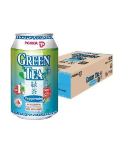 POKKA PEPPERMINT GREEN TEA (SLEEK CAN 300ML X 24)  - Carton