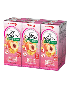 POKKA ICE PEACH TEA LESS SUGAR (320ML X 24BTL)- Carton