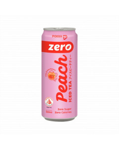 POKKA ICE PEACH TEA ZERO SUGAR (SLEEK CAN 300ML X 24)- Carton