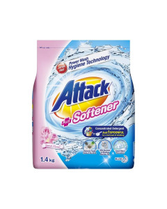 Attack Detergent Plus Softener Powder Sweet Floral 1.4KG-Carton