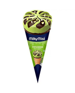 Milky Mist Ice Cream Cone Badam Pista 20x120ML-Carton