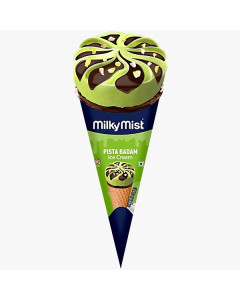 Milky Mist Ice Cream Cone Badam Pista 20x90ML-Carton