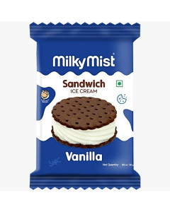 Milky Mist Ice Cream Sandwich Vanilla Round 24x80ML-Carton