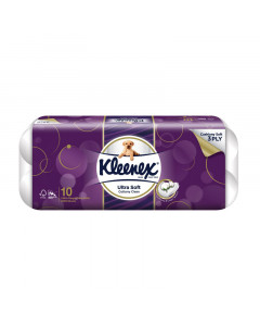 Kleenex 3-Ply Ultra Soft Toilet Rolls 10R Regular - Carton