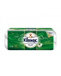 Kleenex 3-Ply Ultra Soft Aloe Vera Toilet Rolls 10 x 190's - Carton