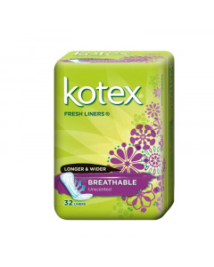 Kotex Freshliners Breathable Longer & Wider 32's Pads - Case