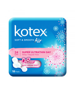 Kotex Soft & Smooth 24cm Air Super Ultrathin Day 18's Pads - Case