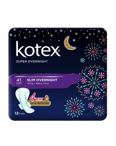 Kotex Super Slim 41 cm Overnight 12's Pads - Case
