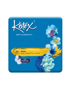 Kotex Soft & Smooth 24cm Slim Wing 26's Pads Twin Pack - Case