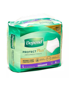 Depend Protect Plus Pants - Large Adult Diaper - Case