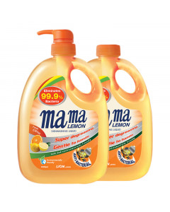 Mama Lemon Dish Washing Liquid Anti Bacterial Citrus with Refill - Carton