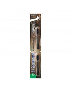 Systema Sonic Brilliant Black Toothbrush Refills 2s - Case