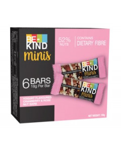 BE-KIND minis YOGURT FLAVOURED CRANBERRY & ROSE NUT BARS MULTIPACK - Carton