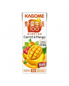 Kagome Drink VTM Yasai Seikatsu 100 Carrot and Mango - Carton