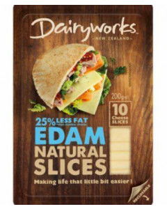 Dairyworks Edam Natural Slices - Carton