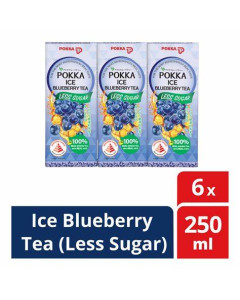 Pokka Ice Blueberry Tea Less Sugar Tetrapack - Carton