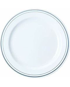 Sabert White Silver Rim Plate - Carton