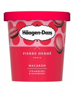 Haagen Dazs Pint Macaron Strawberry Raspberry - Carton