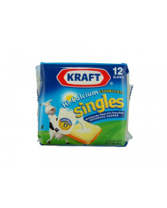 Kraft Hi-Calcium Singles Cheddar Cheese 12 Slices - Carton