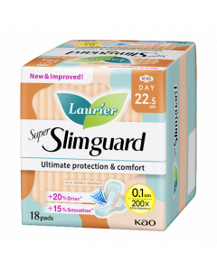 Laurier Super Slimguard Day Safety Gathers Wing 22.5cm - Carton