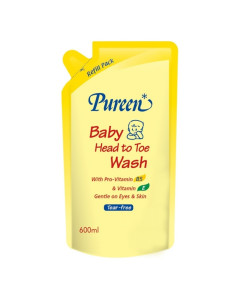 Pureen Baby Head To Toe Wash Refill Pack 600ml-Carton